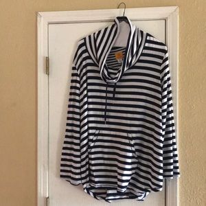 Ruby Rd. 3x. Striped. Lightweight sweatshirt.